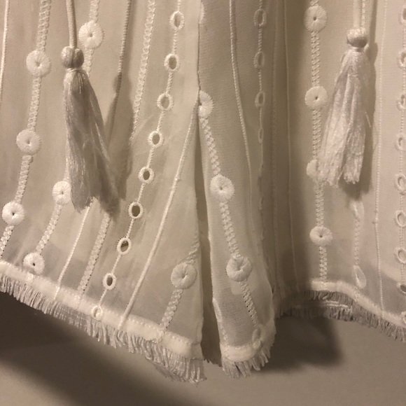 White Romper with Tie-Up Front - Picture 3 of 6